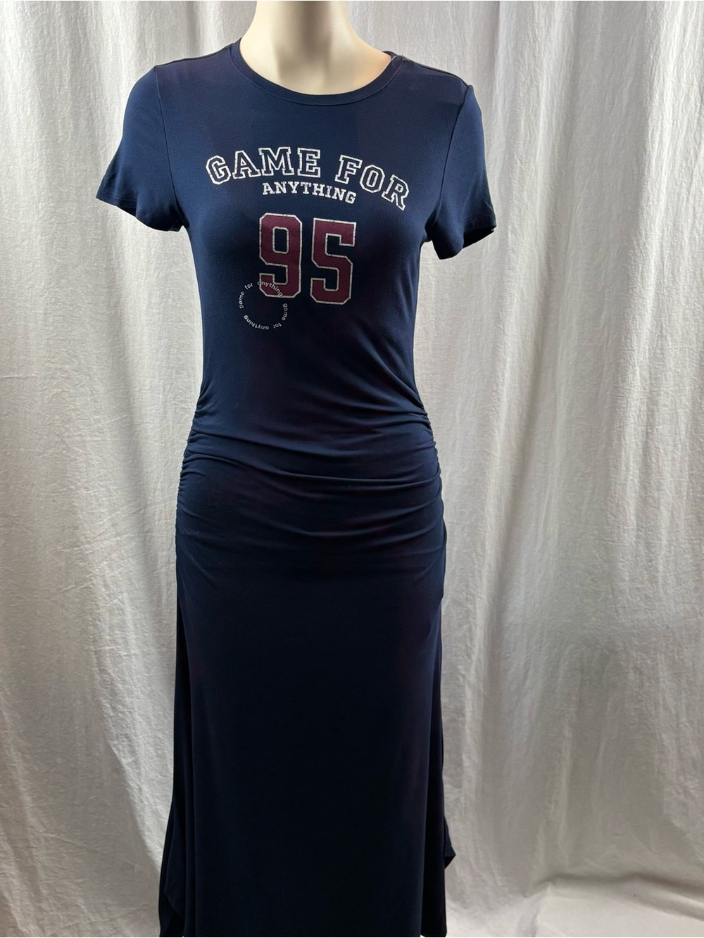 Anthropologie Navy Daily Practice Fitted Maxi Sporty Summer Dress M - Picture 4 of 13